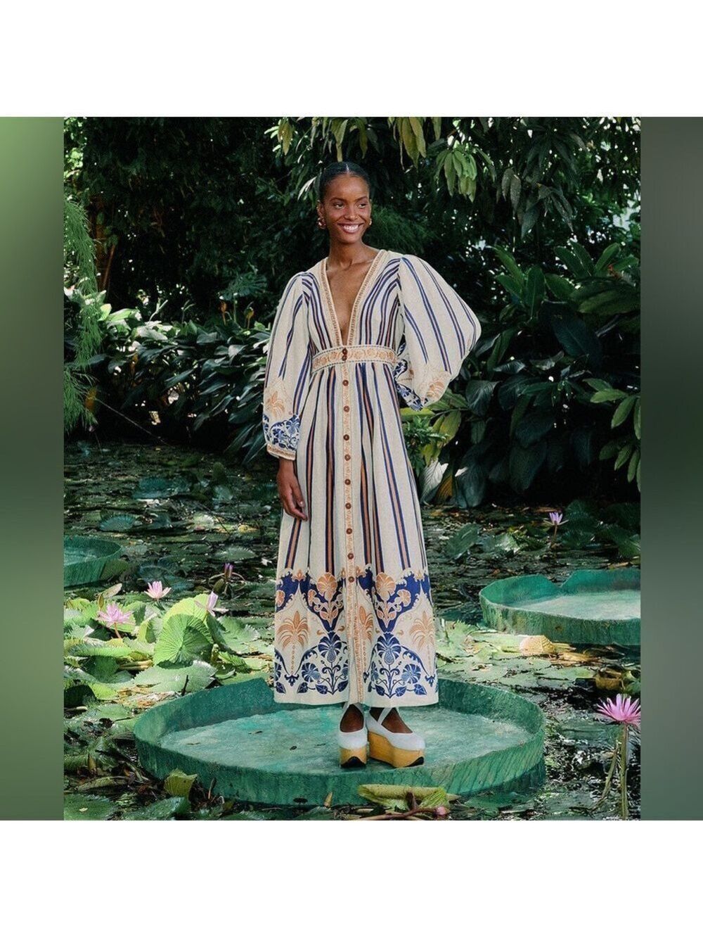 Farm Rio Off-White Pineapple Deco Maxi Dress - Picture 2 of 10